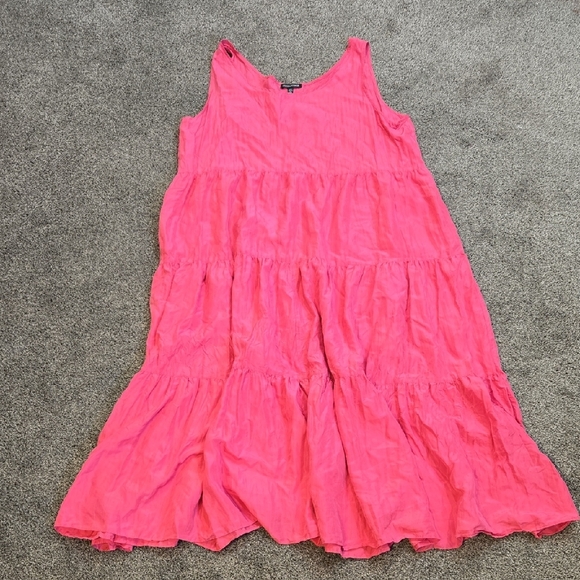 Eileen Fishet Women  Pink 100%Silk Sleeveless Long Maxi Dress Sz L - Picture 1 of 8